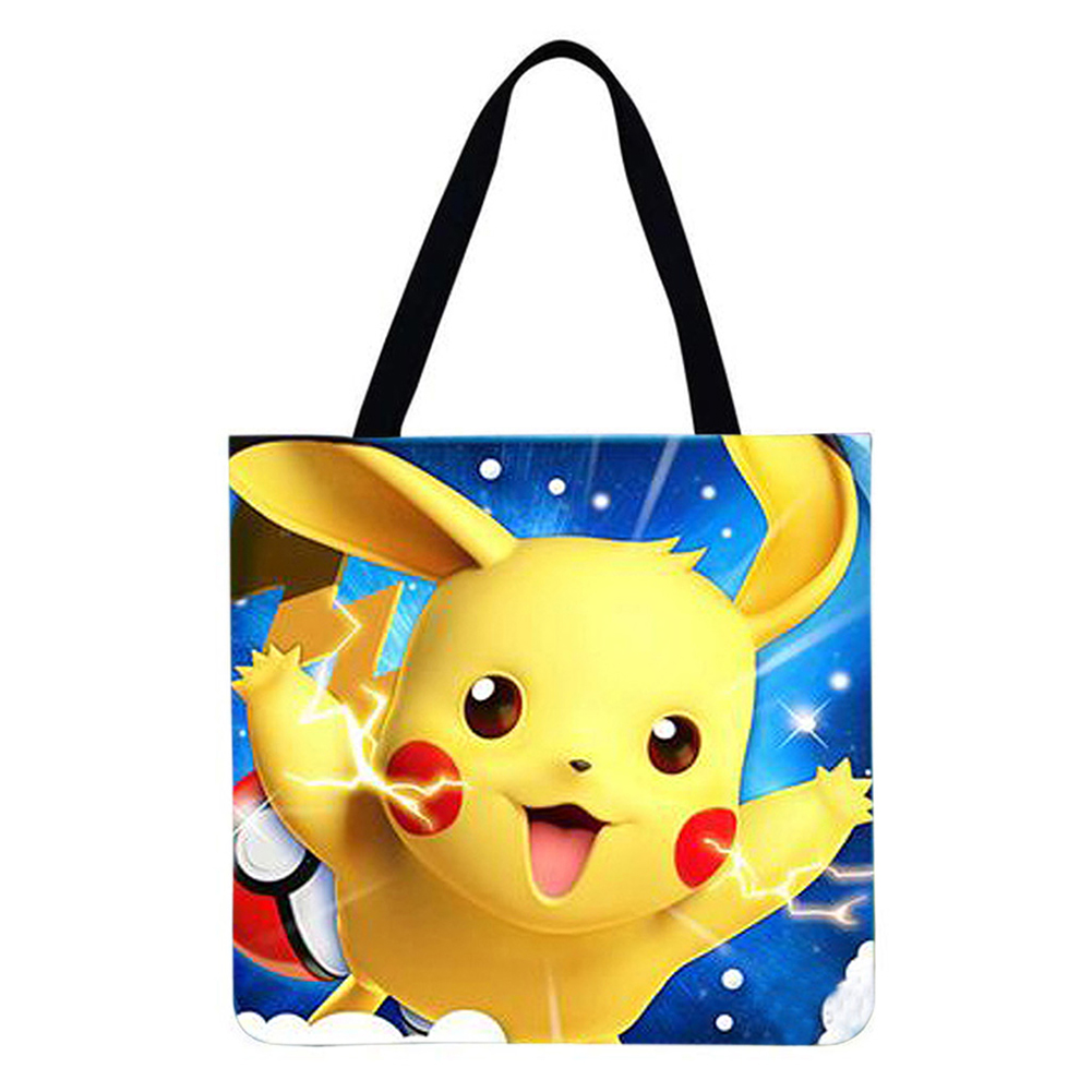 

Cartoon Pikachu - Environmentally Ink Linen Handbag - 40*40CM, 501 Original