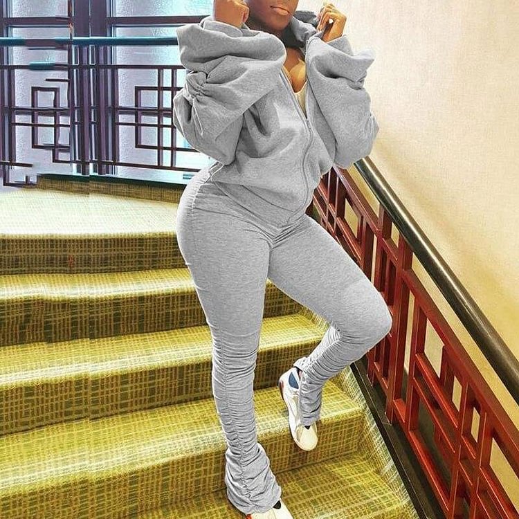 Autumn Sexy Two Piece Set Women Sweat Suit Winter joggers Tracksuits Women Set Stacked Leggings 2 Piece Set Women