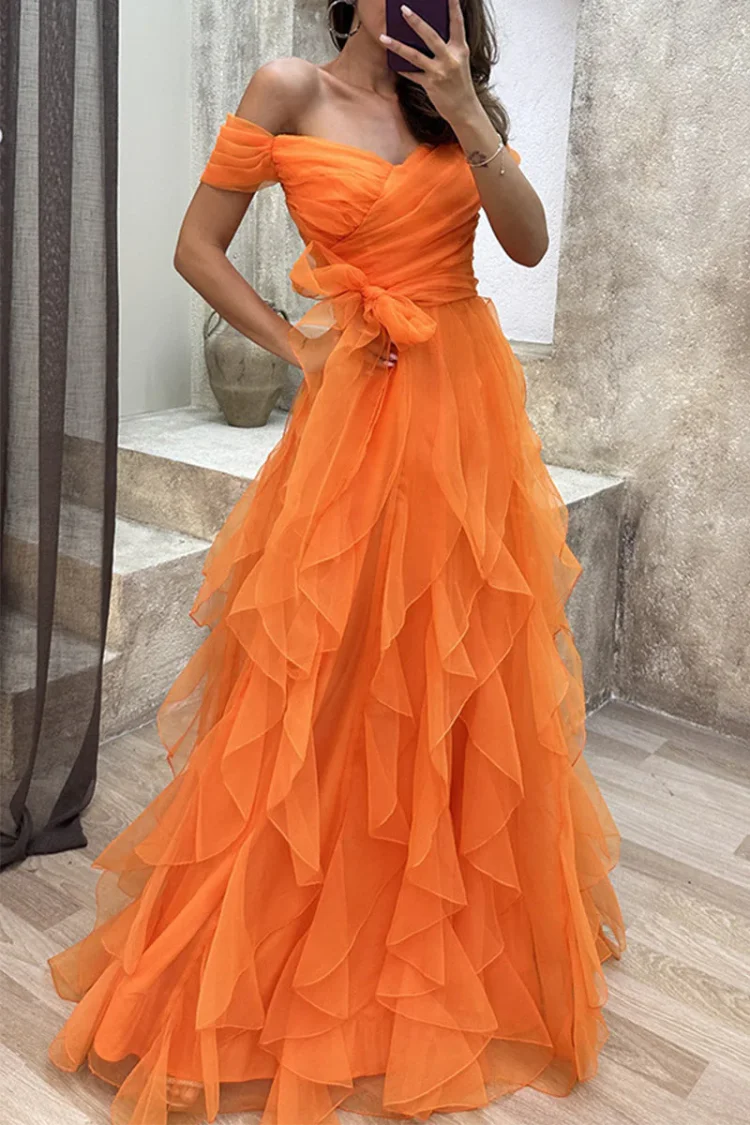 Elegant Solid Patchwork V Neck Evening Dress Dresses
