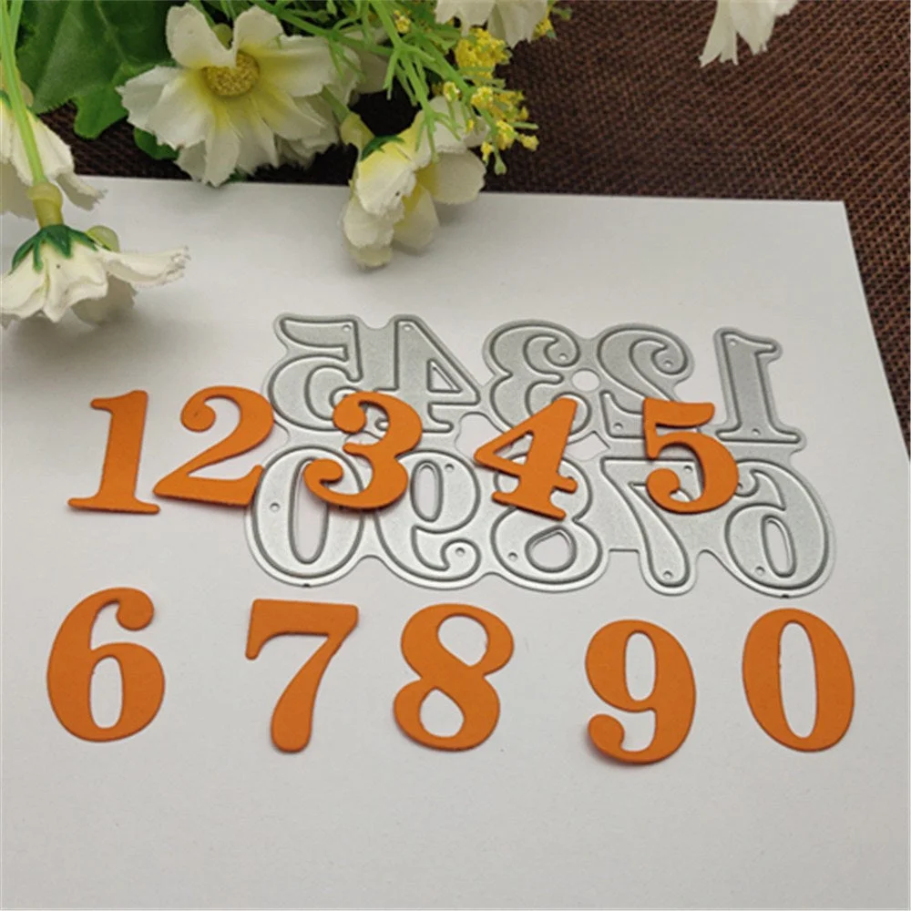 1 Set 0-9 Numbers words Metal Cutting Dies Stencils For DIY Scrapbooking Decorative Embossing Handcraft Die Cutting Template