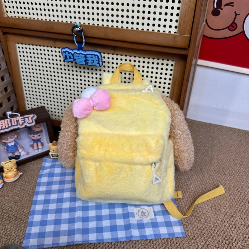 Waterproof Solid Color Bow Knot Travel Street School Backpack