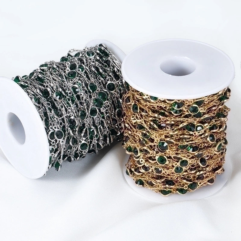 1 Piece Copper Rhinestones Glass Geometric Polished Chain