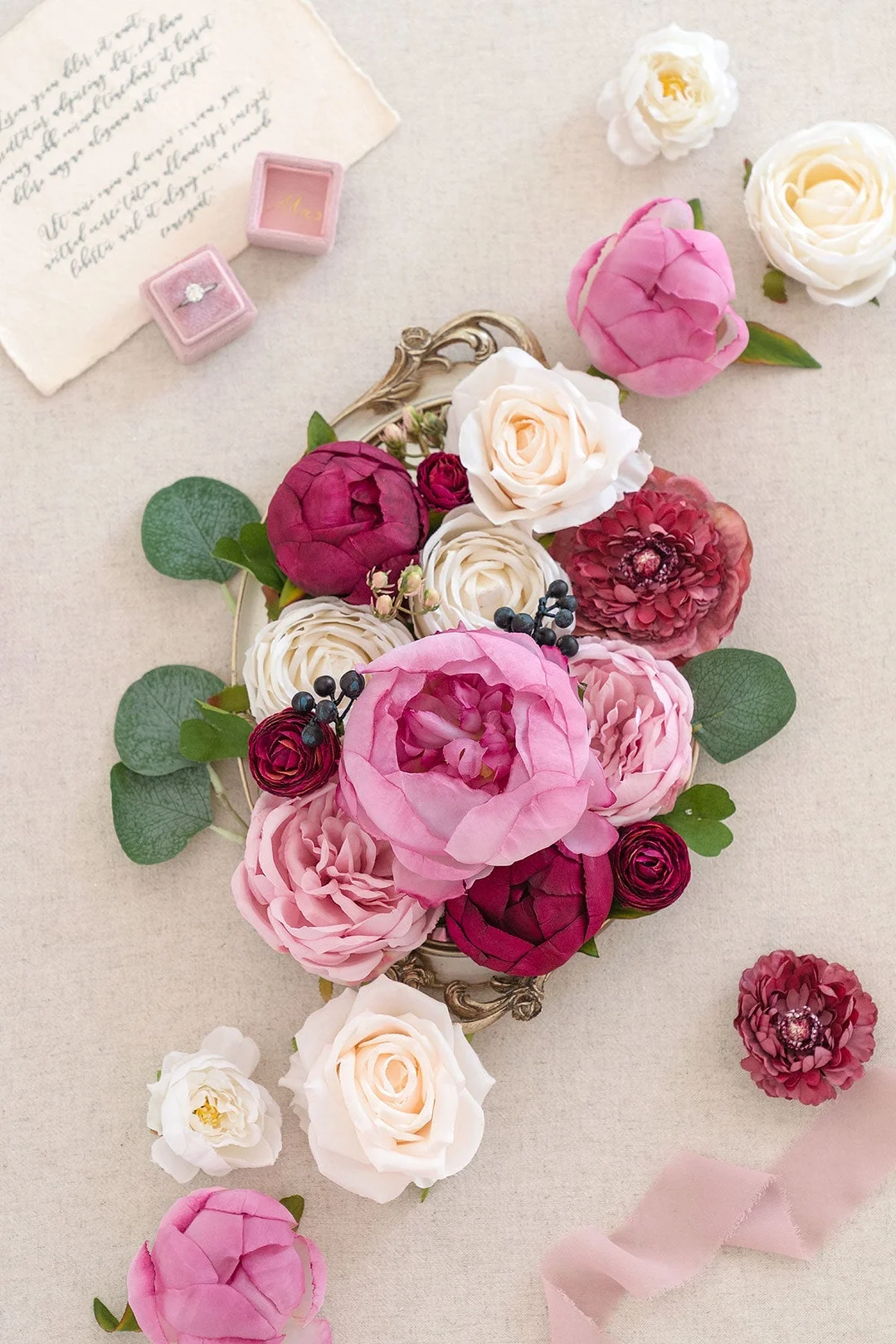 Natural Touch Peony Designer Flower Boxes