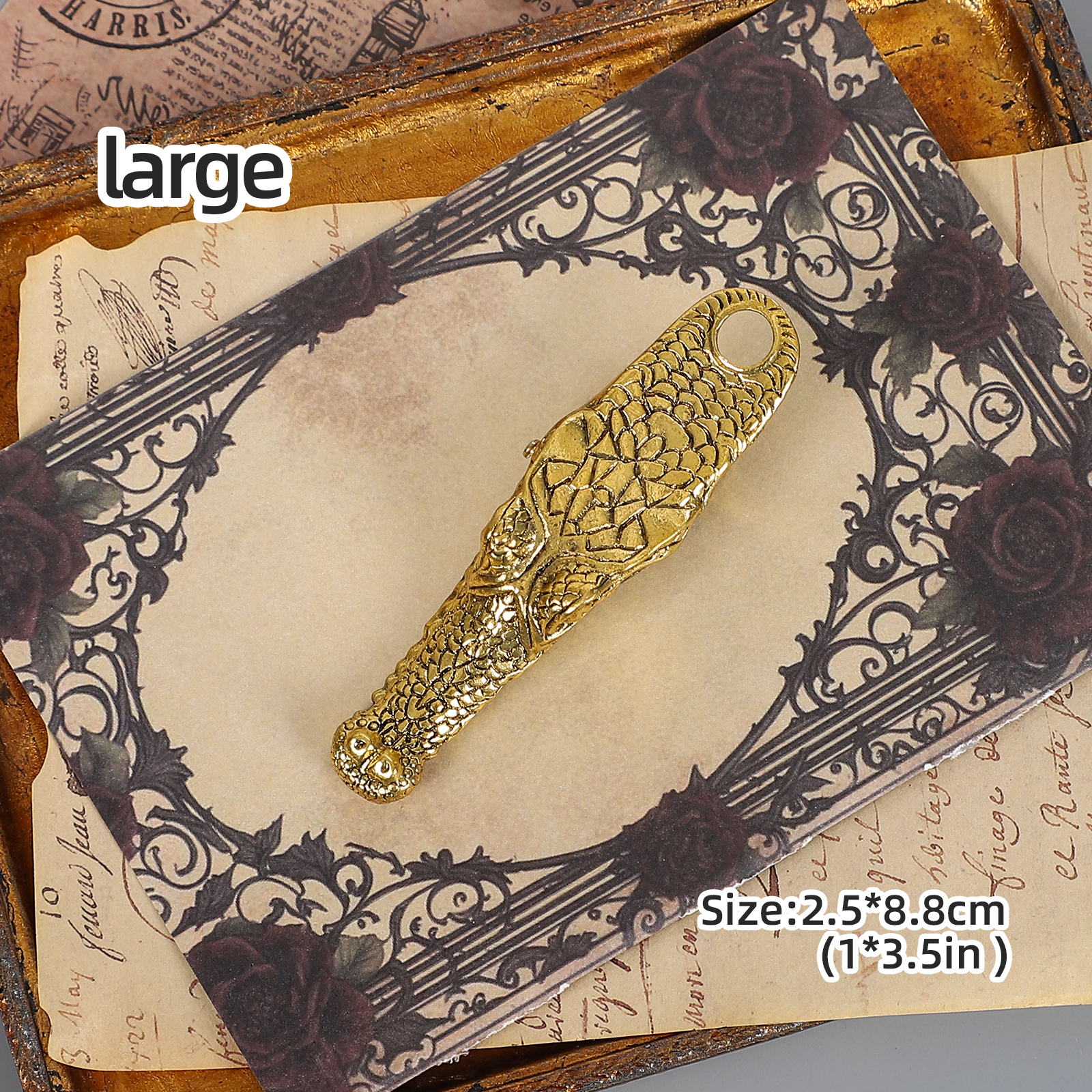 Metal Clip - Vintage Crocodile Head Shape Alloy Bookmark Clip 