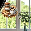 (US Local)Acrylic Special Shape Coffee 5D DIY Diamond Painting Dots Pendant for Window