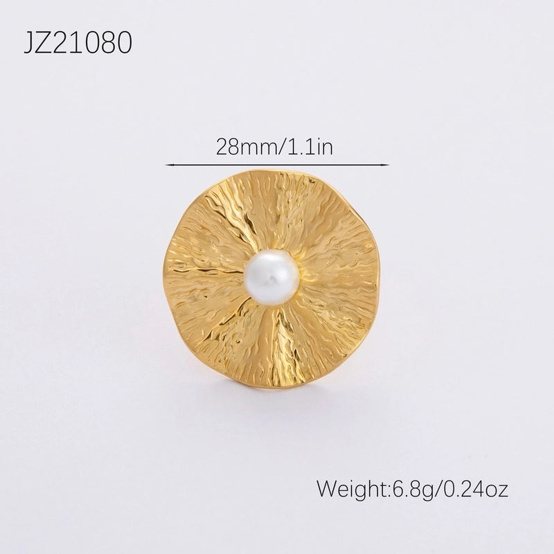 Vintage Style French Style Geometric Flower 304 Stainless Steel Open Rings