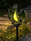 Resin Guardian Solar Garden Stake Light Waterproof Outdoor Figurine