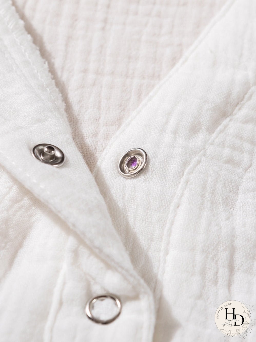 White Crinkled Casual Top with Balloon Sleeves