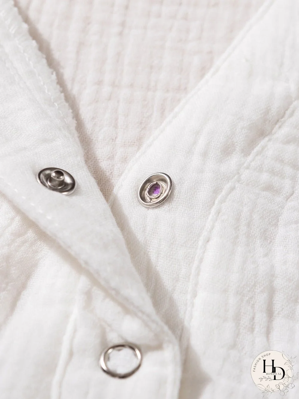 White Crinkled Casual Top with Balloon Sleeves