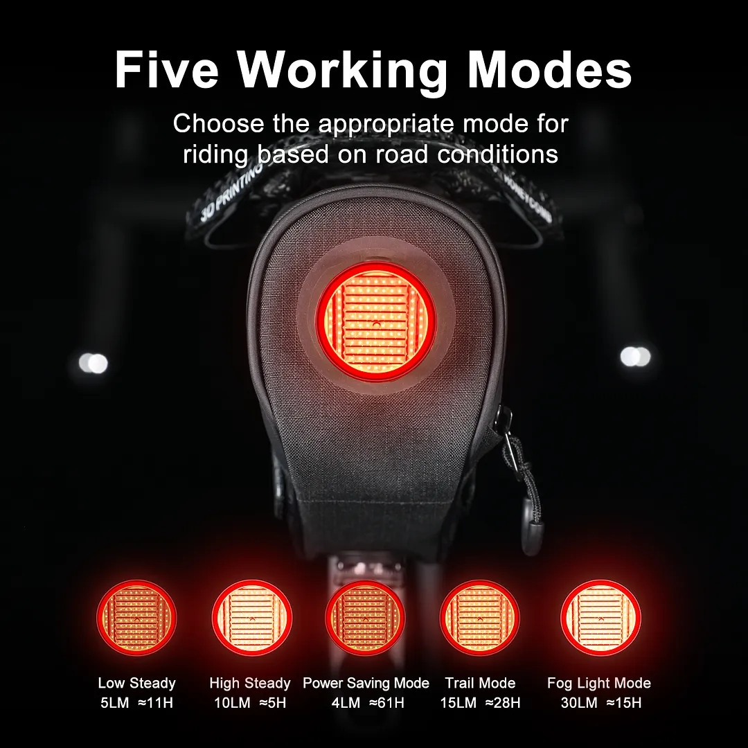 BIRD NEST300G  Aero Saddle Bag withMagnetic Smart Taillight