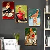 4pcs - Girl - Vintage Metal Signs(8*12Inch/12*16Inch)-Pin-up-girls