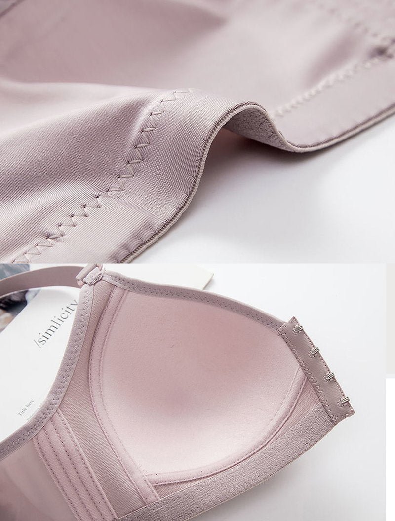 Sexy Pattern Front Buckle Gathered Bra