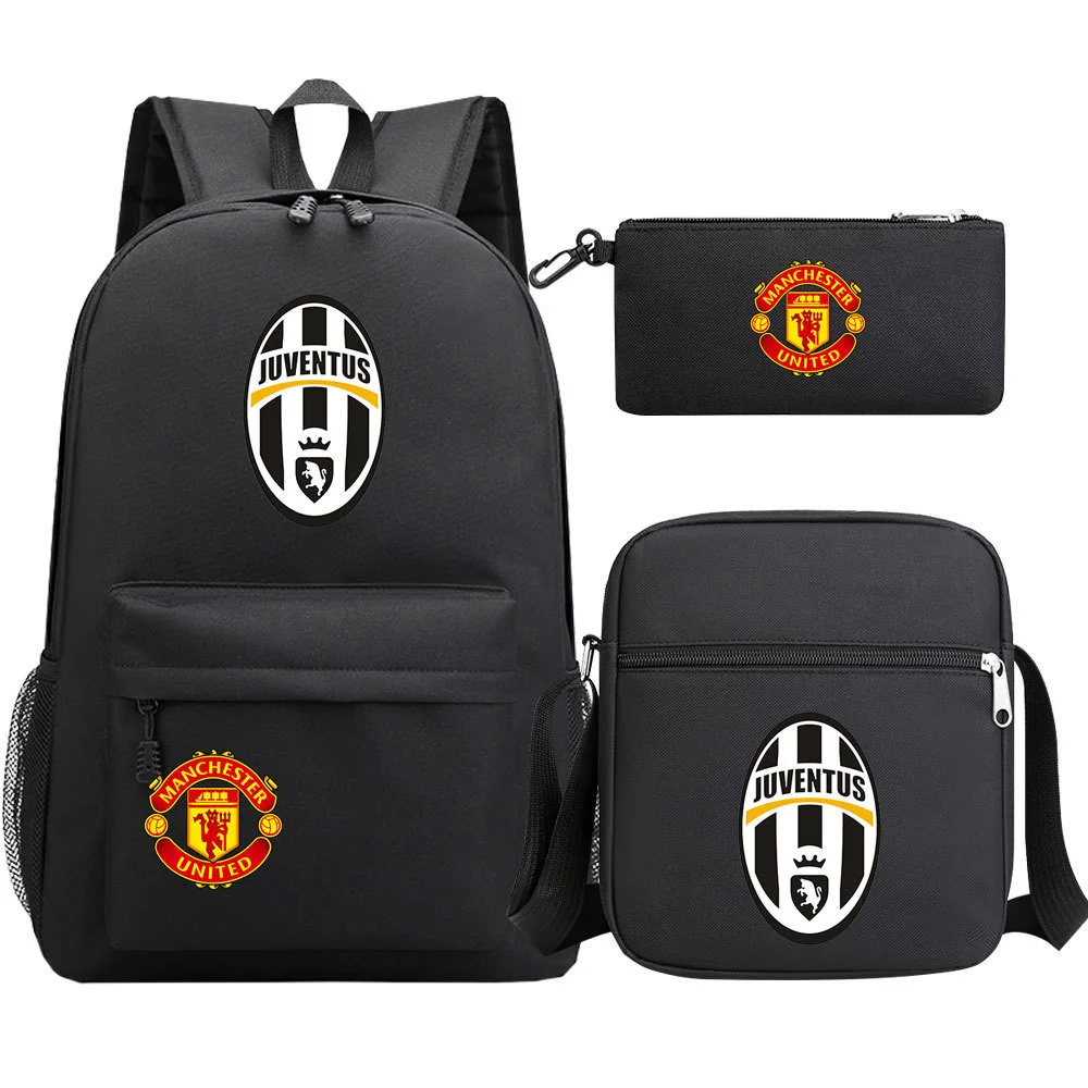Buzzdaisy Cristiano Ronaldo School Bag Set - Backpack, Pencil Case & Lunch Bag | 15-inch Laptop Compartment | Waterproof Canvas | Double-Sided Mesh Pockets
