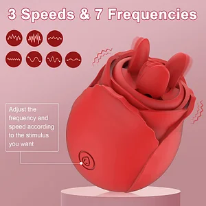 Rose Multi Frequency Sucking Breast Stimulation Nipple Vibration Tongue Licking Vibrator