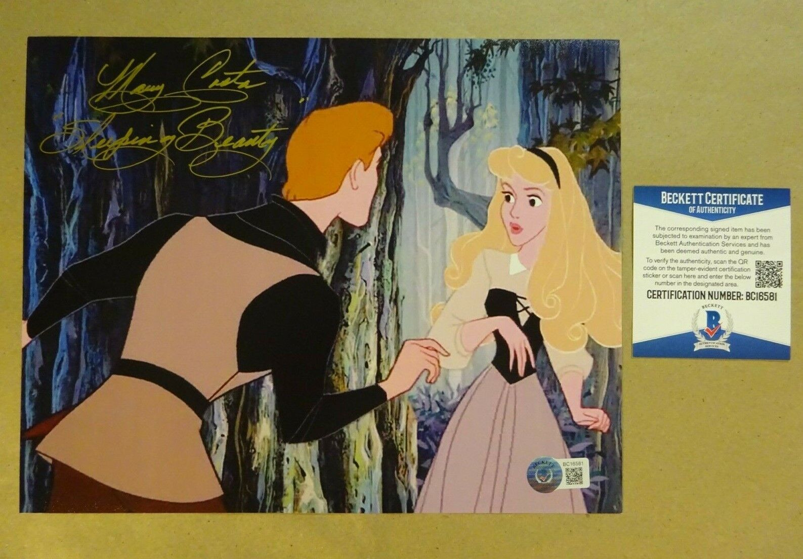 Autographed MARY COSTA Signed 8x10 Disney SLEEPING BEAUTY Photo Poster painting BECKETT BAS COA