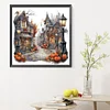 Halloween Pumpkin Street-Full Round Diamond Painting 30*30CM
