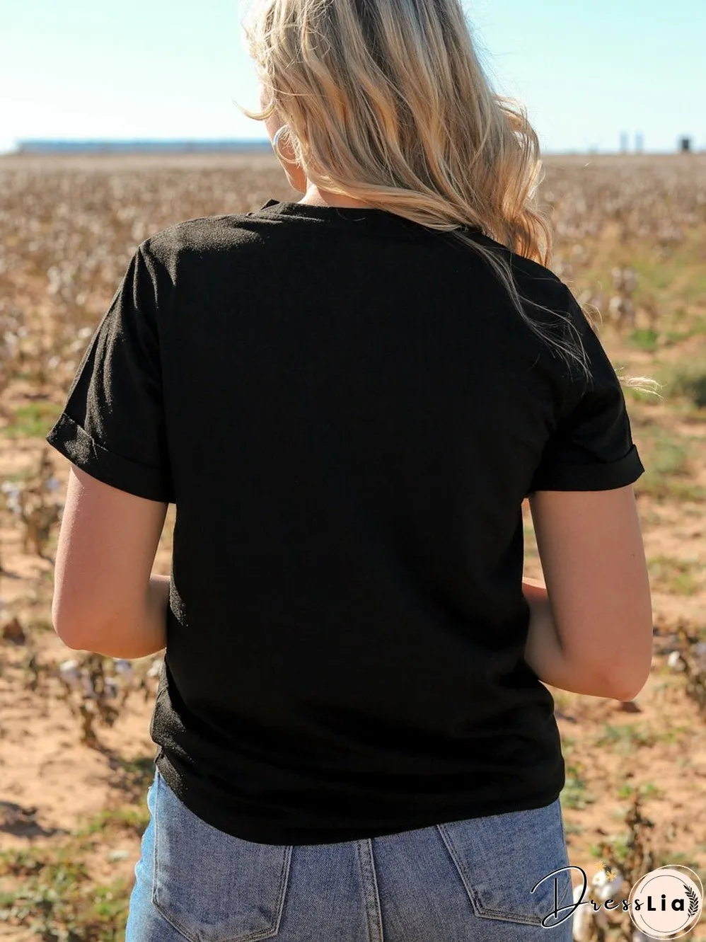 Cow Spots Cross Graphic Tee - Western Vibes