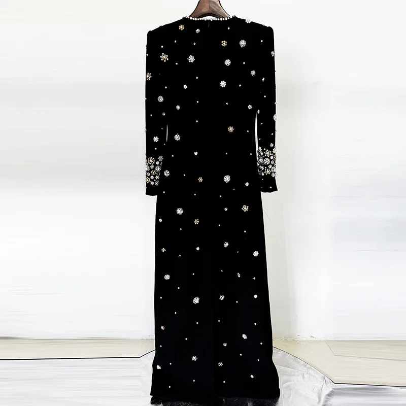 Nigikala Nigikala New Star Fashion Heavy Industry Nails Studded Long Dress Dress Dress Dress