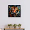 Tiger Glass Painting-Paint by Numbers Acrylic Painting 40*40CM