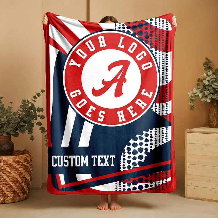 Custom Team Blanket, School Sport Team Logo Personalized Blanket With Name, College Dorm Fleece, Personal Team Gift, Senior Graduation Gift