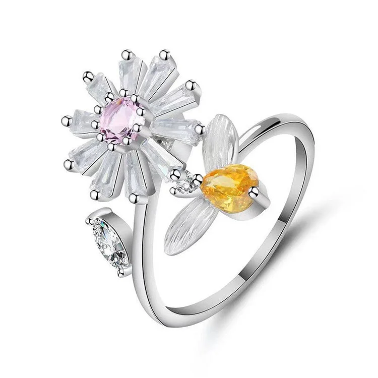 Flower Bee Anti-Anxiety Spinning Ring