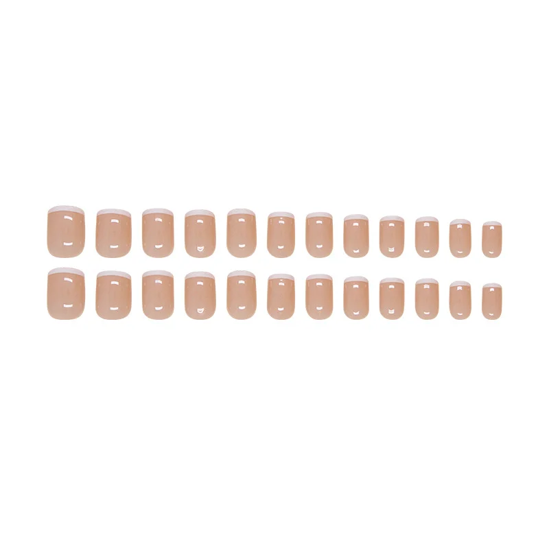Churchf Churchf Nails Wear Nail Solid Color French Detachable Beauty Nail Strip Simple Nail Patch 24 Pieces
