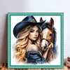 Girl With Horse-11CT Stamped Cross Stitch 40*40cm/15.75*15.75in tapestrymarket