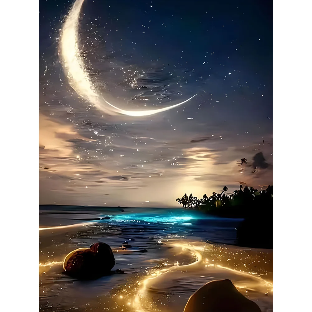 4pcs Diamond Painting - Full Round Drill - Moonlight(Canvas|30*40cm)