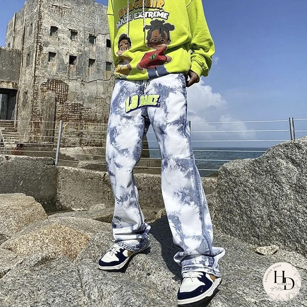 Unisex Hiphop Splash Ink Trousers