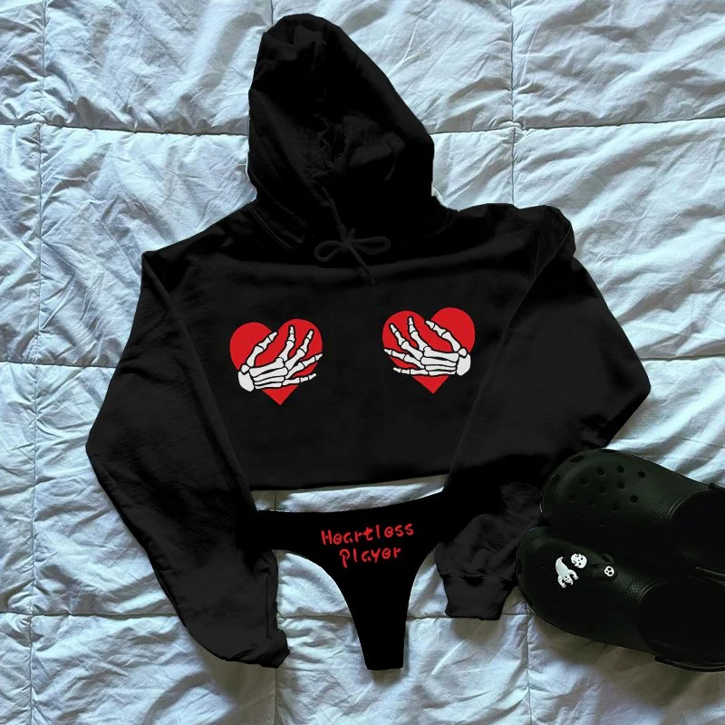 Heartless Player Printed Sports Hoodie Suit Set