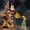 Christmas Santa Solar Kettle Lights Solar Watering Can Lights Outdoor Decoration