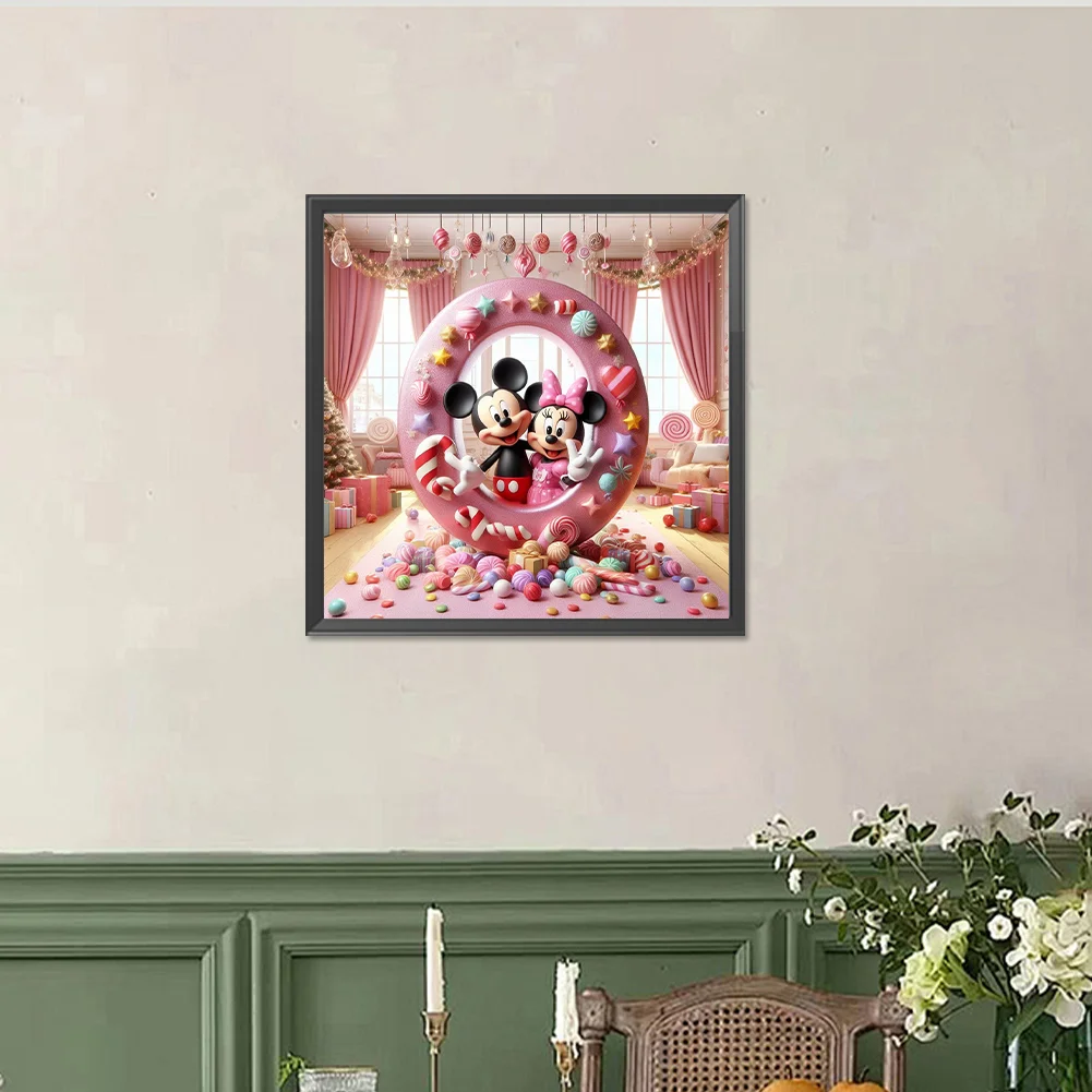 Full Round Diamond Painting 40*40cm - Mickey Minnie Alphabet