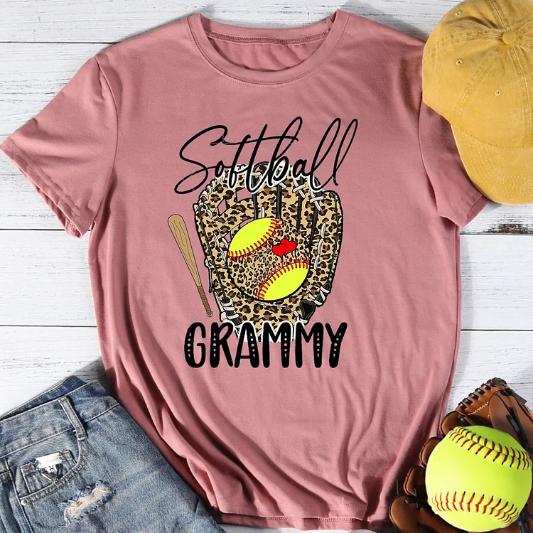 Leopard Softball Grammy T-Shirt Tee-014442-Annaletters