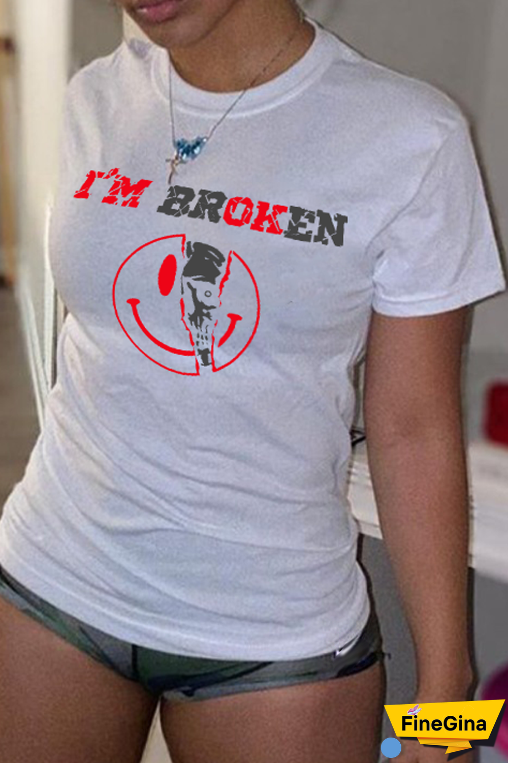 Black Casual Street Print Patchwork O Neck T-Shirts