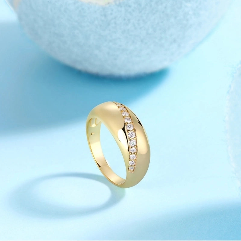 925 Sterling Silver Moissanite Geometric Rings GRA Certificate