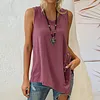 Women's Solid Color Button Irregular Vest