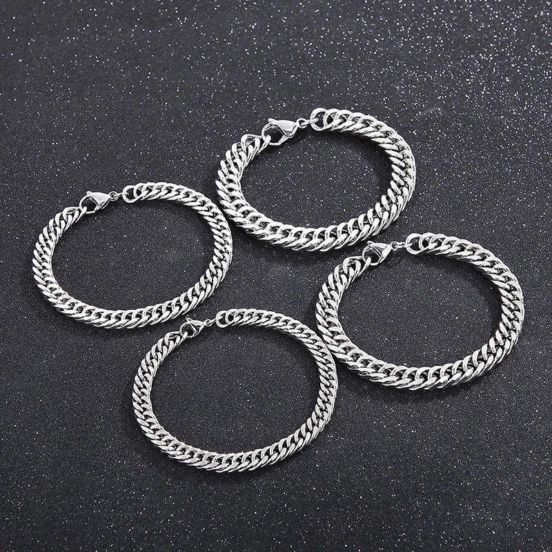 Minimalist Solid Color Titanium Steel Chain Unisex Bracelets