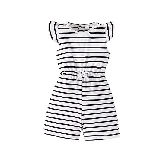 【3Y-7Y】Girls Casual Striped Jumpsuit