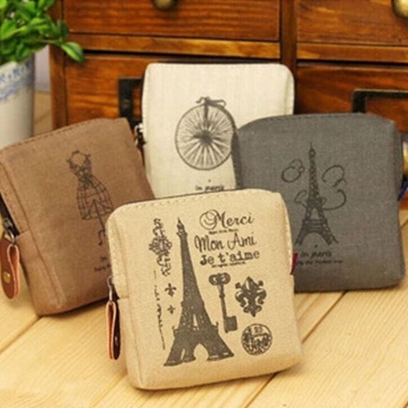 Vintage Classic Women Man Canvas Coin Purse Zip Wallet Small Bag Case Pouch Holder Retro Money Bags Gift US Mall Lifes