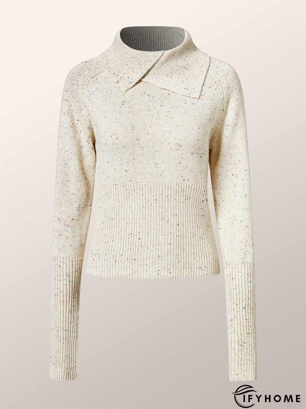 Long sleeve Regular Fit Plain Casual Sweater | IFYHOME