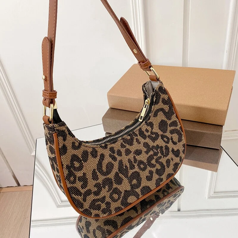Shoulder Bags Leopard Print For Women 2022 New Luxury Plaid With Crossbody Strap Small Fashion Cosmetic Phone Braided Handbags