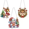 3Pcs Diamond Paintin Acrylic Christmas Reindeer Hanging Pendant Kits for Beginner