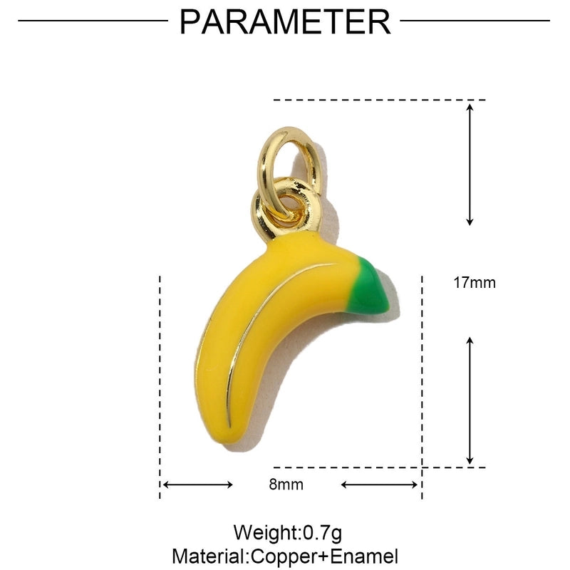 3 PCS/Package 13*16mm 15*9mm 8 * 17mm Copper Cherry Fruit Banana Pendant Jewelry Accessories