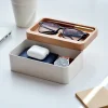 EDC Tray Box with Authentic Wood Magnetic Swivel Lid, Desk, EDC Gear Organizer, Home Office, Desk Accessories