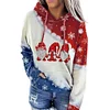 Christmas Hooded Printed Sweatshirt With Pockets