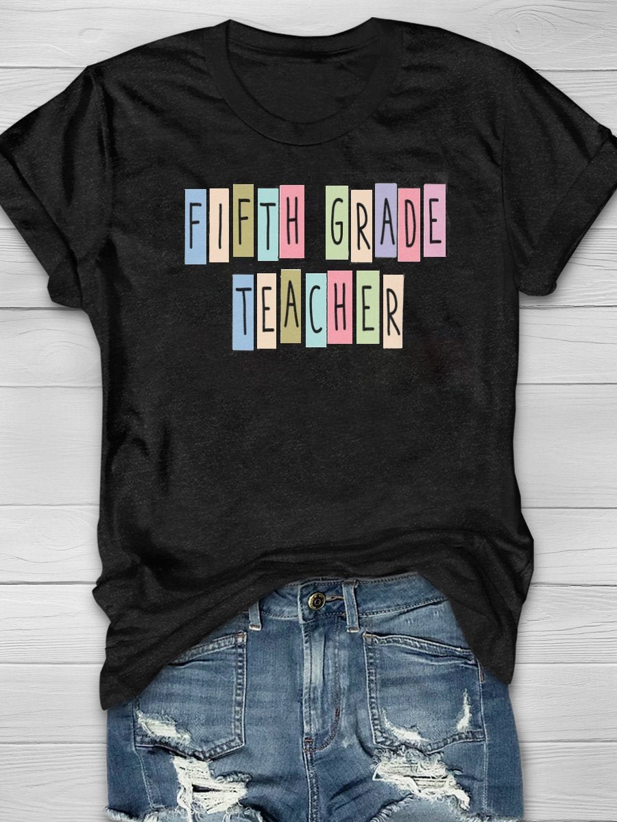 5th Grade Teacher Print Classic T-Shirt