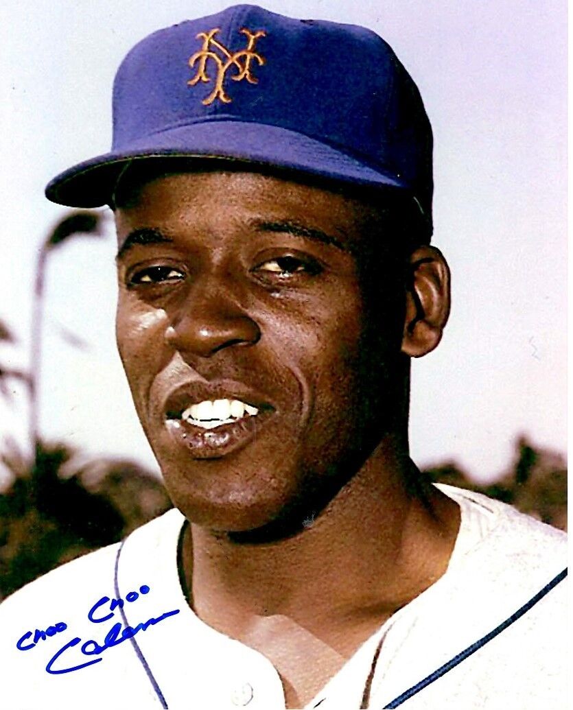 Autographed CHOO CHOO COLEMAN New York Mets 8x10 Photo Poster painting w/ COA