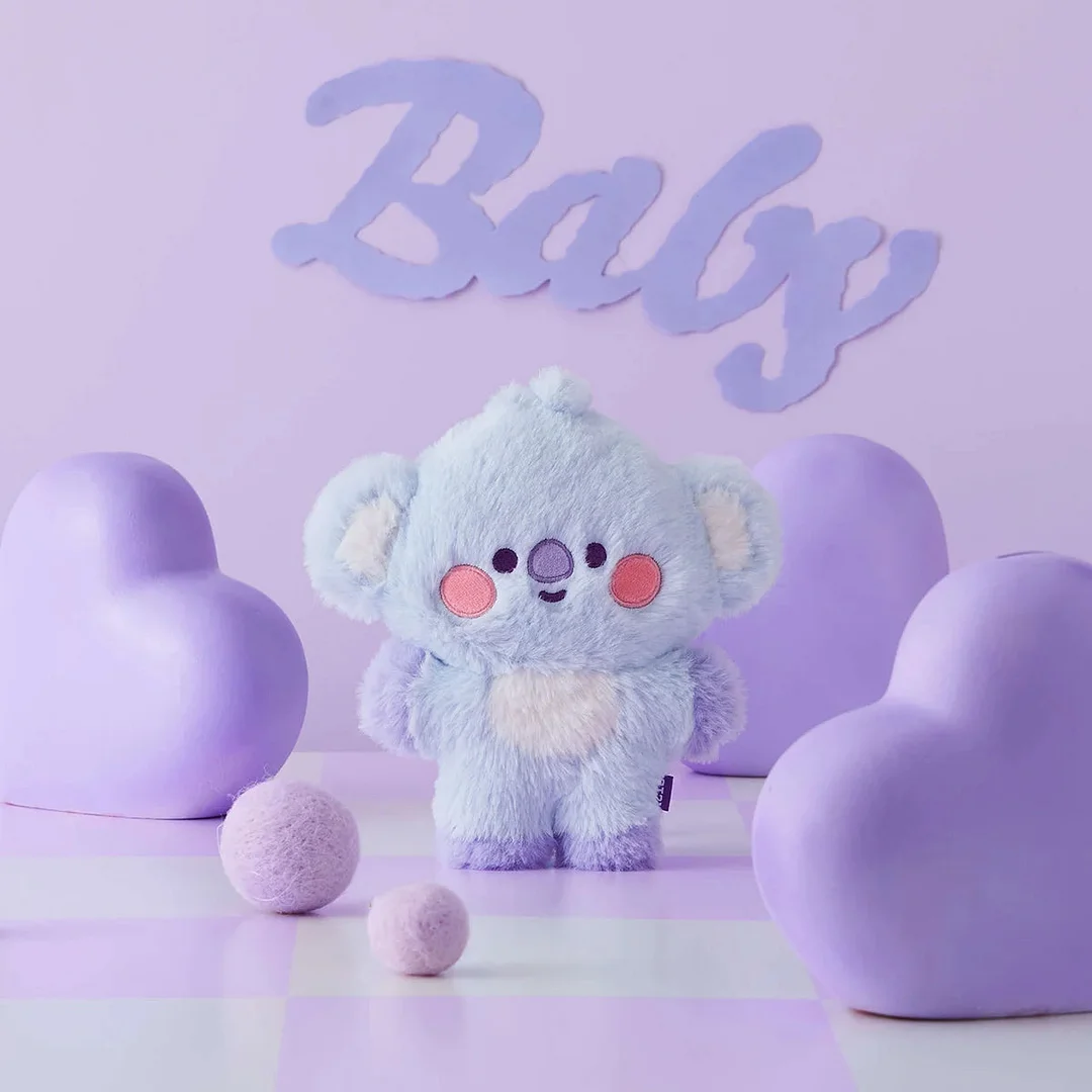 BTS BT21 Baby Flat Fur Purple Heart Standing Doll