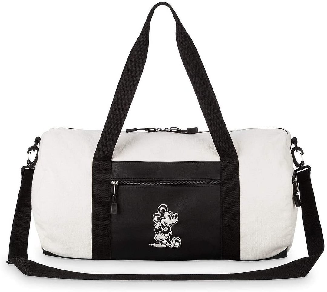 Mickey Mouse Canvas Duffle Bag  (Taupe/Black One Size)