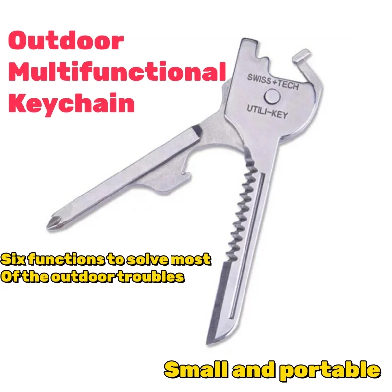 Multifunctional key chain pendant portable multifunctional tool 6 in 1